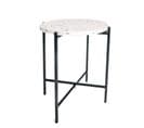 Table D'appoint Ou Table Gigogne En Terrazzo Et Métal H.50 Cm - Noir Et Blanc