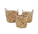 Set De 3 Paniers Tressés En Jacinthe D'eau - Beige