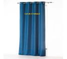 Lot De 2 Rideaux à Oeillets 140 X 260 Cm Microfibre Unie Absolu Indigo