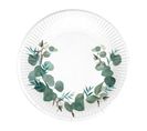 Lot De 10 Assiettes En Carton "eucalyptus" 23cm Blanc