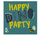 Lot De 20 Serviettes En Papier "happy Dino" 33x33cm Vert