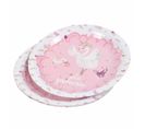 Lot De 6 Assiettes En Carton "cygne Ii" 18cm Rose