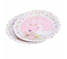 Lot De 6 Assiettes En Carton "cygne Ii" 23cm Rose