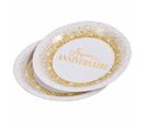 Lot De 6 Assiettes En Carton "anniversaire Gold Ii" 18cm Blanc