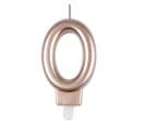 Bougie D'anniversaire "chiffre 0" 7cm Rose Gold