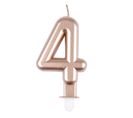 Bougie D'anniversaire "chiffre 4" 7cm Rose Gold