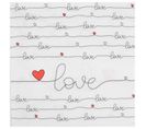 Lot De 20 Serviettes En Papier "new Love" 33x33cm Blanc