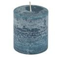 Bougie Pilier Déco "rustique" 7cm Bleu Paon