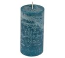 Bougie Pilier Déco "rustique" 13cm Bleu Paon