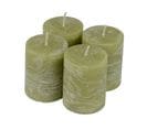 Lot De 4 Bougies Pilier "rustique" 5cm Tilleul