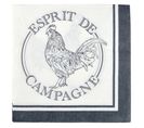 Lot De 20 Serviettes En Papier "esprit Campagne" 33x33cm Blanc