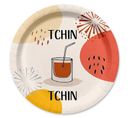 Lot De 10 Assiettes En Carton "tchin" 18cm Multicolore