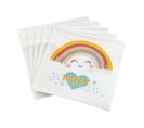 Lot De 20 Serviettes En Papier "nuage Rainbow" 33x33cm Blanc