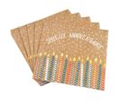 Lot De 20 Serviettes En Papier "anniversaire Kraft" 33x33cm Naturel