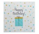 Lot De 20 Serviettes En Papier "birthday" 33x33cm Bleu