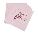 Lot De 20 Serviettes En Papier "team Fille" 33x33cm Rose