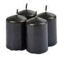 Lot De 4 Bougies Pilier "essentiel Ii" 6cm Bois De Santal