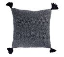 Coussin Déco à Pompons "delios" 40x40cm Noir