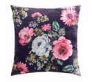 Coussin Imprimé Déco "flower Life" 45x45cm Prune