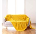 Plaid Flanelle Uni "arya" 180x220cm Jaune