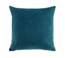 Coussin Déhoussable 50 X 50 Cm Velours Cotelé Uni Casual Pétrole