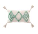 Coussin Déhoussable À Motifs Tuftés - 30x50 Cm - Sauge