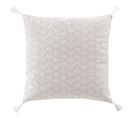 Coussin Déco Pompons "hailey" 45x45cm Blanc