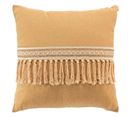 Coussin Déco Franges "janara" 45x45cm Ocre