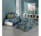 Parure De Drap 4 Pièces "betty Blue" Bleul Pour Lit 140x190