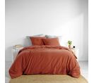 Parure De Lit Coton Lavé Linette Rouge Terracotta 260x240