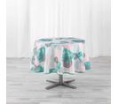 Nappe Antitache Ronde "peachy" 180cm Bleu et Rose