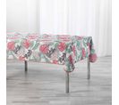 Nappe Antitache "beauty Jungle" 150x240cm Blanc et Rose