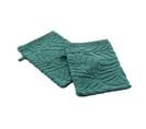 Lot De 2 Gants De Toilette "madeira" 15x21cm Emeraude