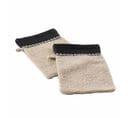 Lot De 2 Gants De Toilette "majesty" 15x21cm Sable