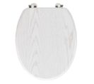 Abattant Wc Effet Bois "strata" 46cm Blanc