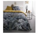 Parure De Lit 2 Personnes Imprimé Jungle Sunshine En Coton - Bleu - 220x240 Cm