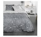 Parure De Lit 2 Personnes Imprimé Sunshine Laure En Coton - Gris - 220x240 Cm