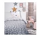 Parure De Lit   Housse De Couette 140x200 + 2 Taies D'oreiller 63x63  1 Personne  Funny2.1  Gris