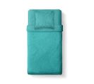 Housse De Couette Diabolo Menthe - 100% Coton 57 Fils - 140 X 200 Cm - Bleu Turquoise