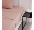 Drap Plat Pour Lit 2 Personnes Uni Essential En Coton - Rose - 240 X 300 Cm