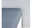 Drap Housse 1 Personne Uni Essential En Coton - Bleu Ardoise - 90x190 Cm