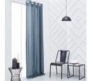 Rideau  Panama Essential En Coton - Bleu Gris - 140x240 Cm