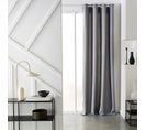 Rideau Isolant à Oeillets Uni Prestige Effet Chambray En Polyester - Gris - 140x240 Cm