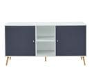 Buffet Babette  Blanc Et Gris Anthracite  150cm