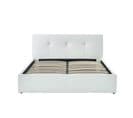 Lit Coffre Seguro Simili Blanc Matelas 140x190