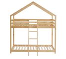 Lit Cabane Superposé Tiny  Pin Naturel  90x190 Sommier Inclus