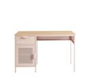 Nino - Bureau 1 Porte 1 Tiroir En Métal Pantone L120cm - Couleur - Rose Blush