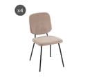 Lot De 4 Chaises Suzie Velours Côtelé Taupe