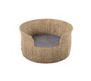 Panier Rond Eos Pour Chien Et Chat En Jonc De Mer Coussin Gris