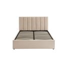 Lit Coffre Marius En Velours Beige 140x190 Cm